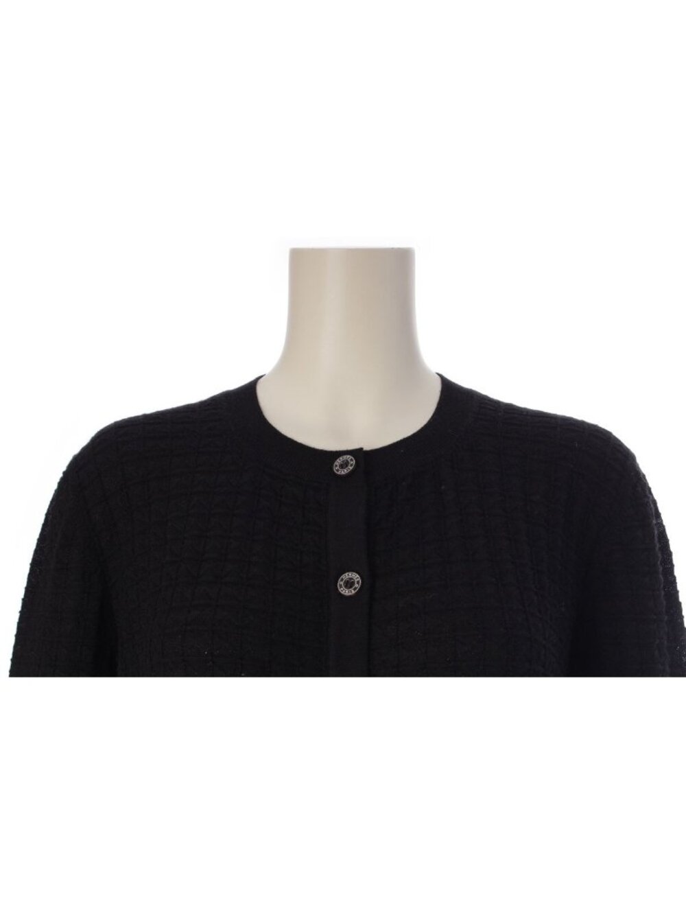 Hermes Cashmere Series Button Cardigan Top Black 38 - Picture 5 of 10